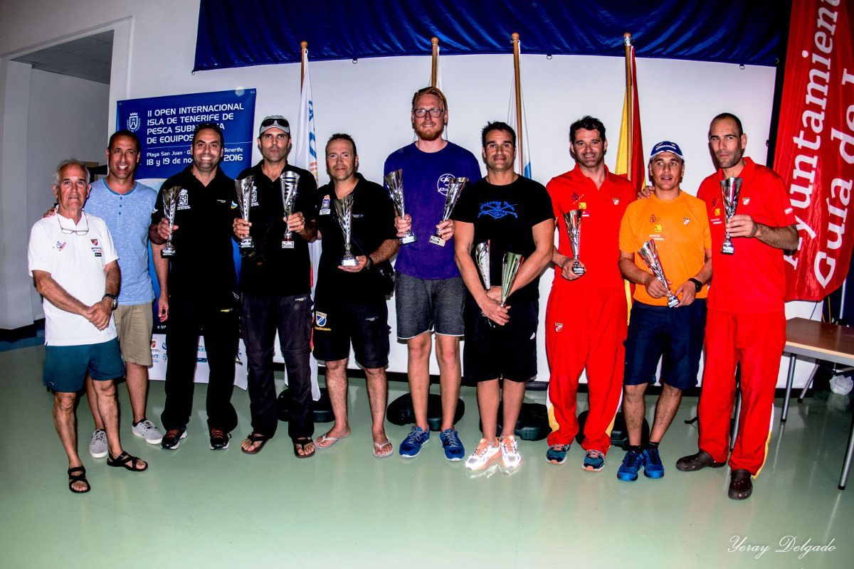 Pesca submarina II Open Internacional Isla de Tenerife por equipos Ganadores Foto Yeray Delgado