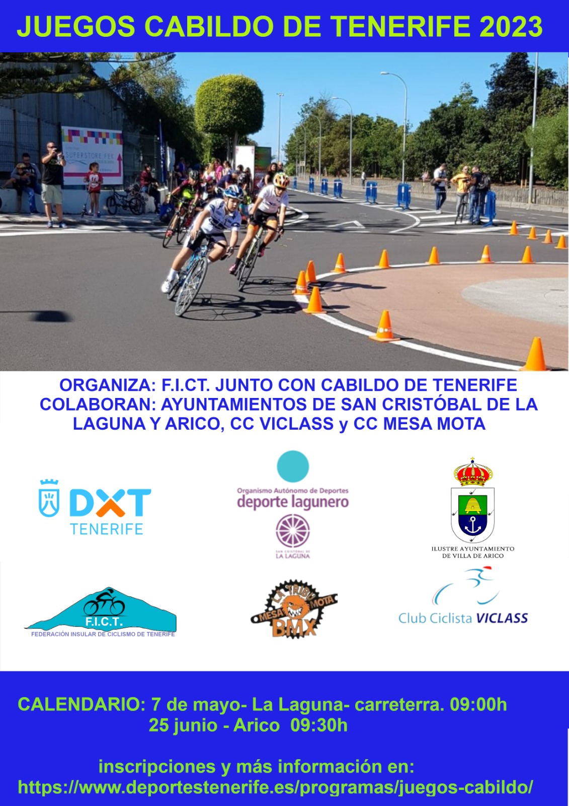 La Laguna acoge la primera jornada de ciclismo en carretera de los Juegos Cabildo cartel ciclismo carretera 2022 2023