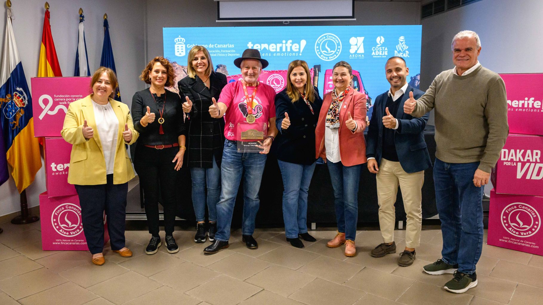 20250122 Dakar por la vida recepcion 1 El Cabildo felicita al equipo del ‘Elefante Rosa’ por su victoria en el Dakar Classic