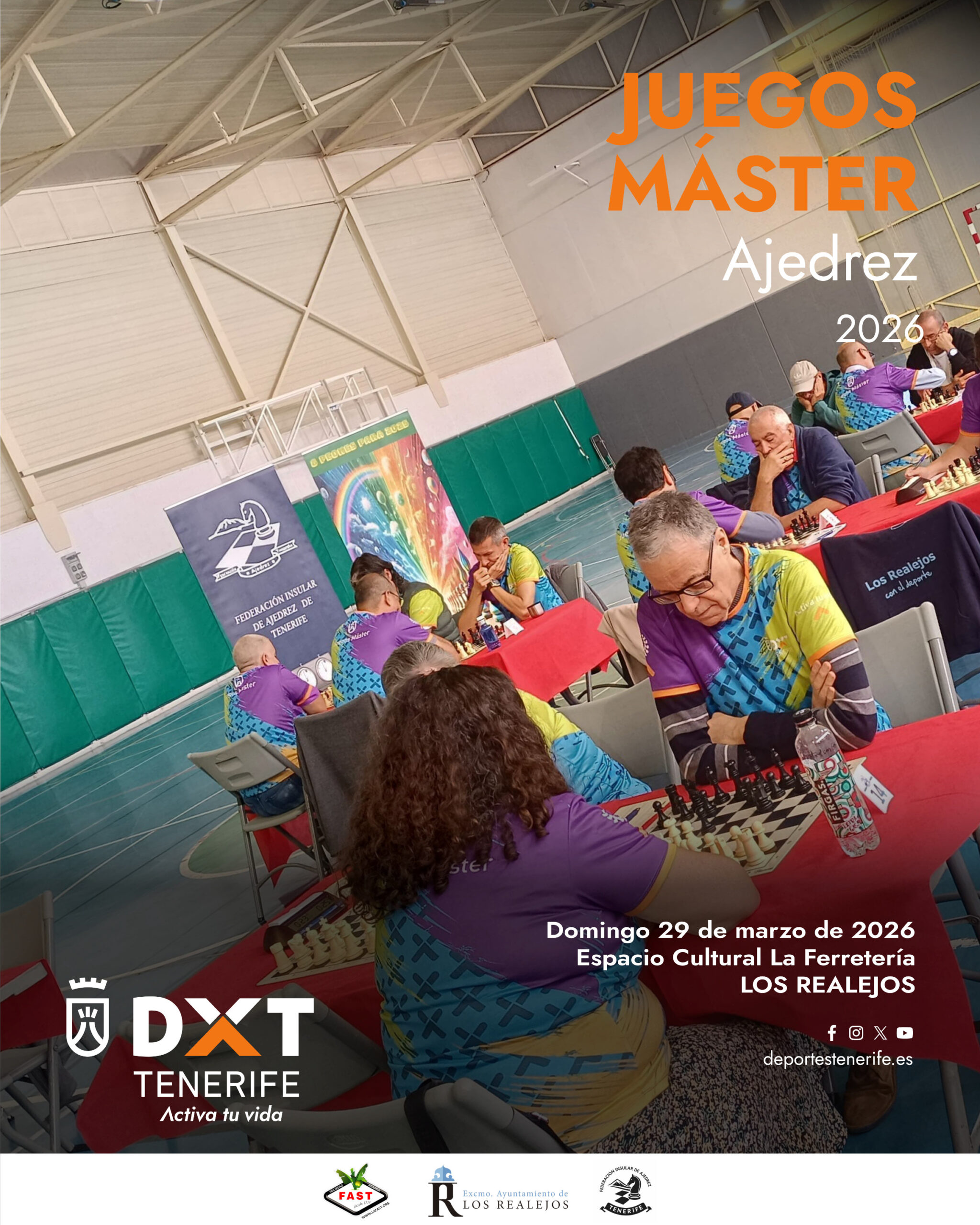 Los Realejos acoge el estreno de ajedrez en los Juegos Máster 2026 ajedrez juegosmaster2026 cartel scaled